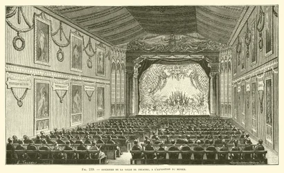 Innenraum des Theatersaals auf der Münchner Ausstellung